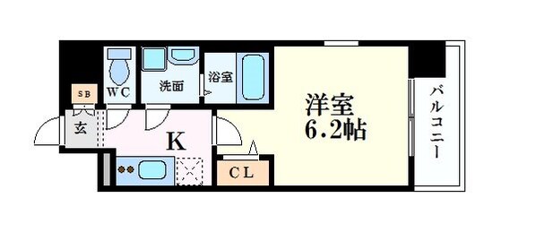 阿波座駅 徒歩5分 4階の物件間取画像